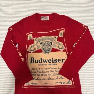 Vintage Red Budweiser Crewneck Sweater